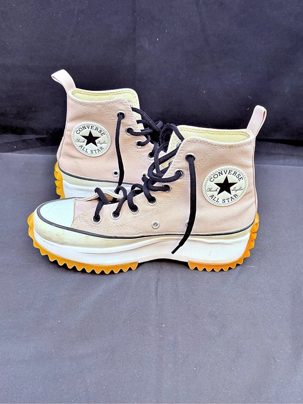 Converse Run Star Hike Platform Utility Twist Sneakers Pink & White Sz 6